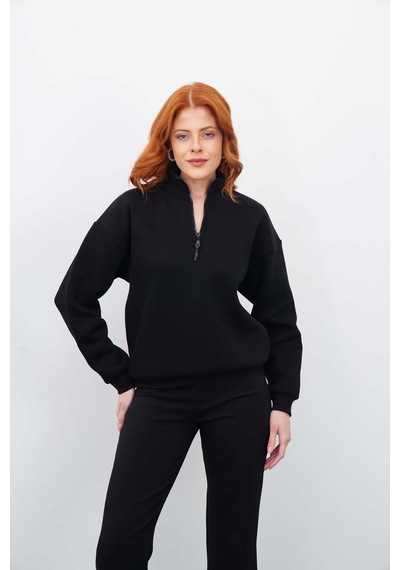 Dı Lorıa Sevgili Kombin 4 Lü Kadın&erkek Siyah-beyaz Sweatshirt Pantolon Alt-üst Takım Siyah - Siyah