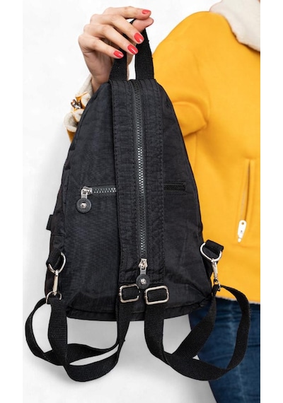 Baginn Body Bag Göğüs Çantası Klinkır Kumaş Çok Cepli Bady Bag Sırt Çantası Hafif Yağmur İtici 30 20 Cm Siyah