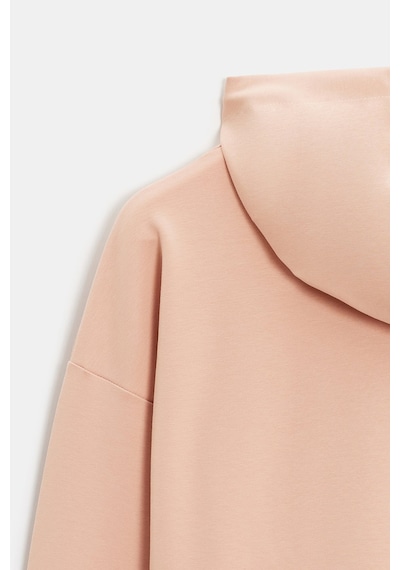 Sââde Kadın Oversize Kapüşonlu Basic Hoodie Sweatshirt Koyu Pudra