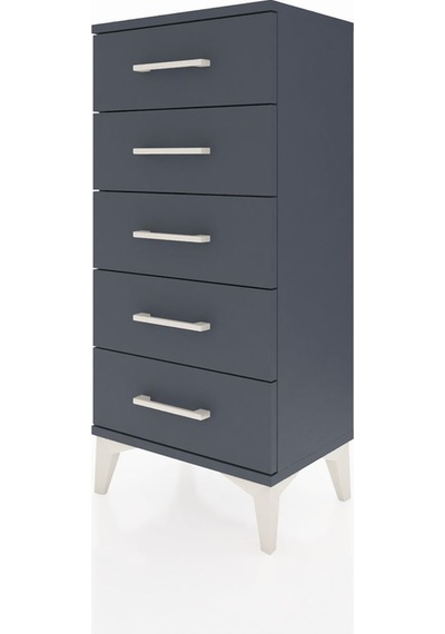 Arges Komodin 5 Çekmeceli 44x30x96 Antrasit-antrasit Antrasit