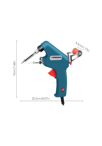 Valkyrie 5 Parça Tetikli Otomatik Beslemeli Havya Lehim Tabancası Seti - 60w 480 C Yeni Nesil Seramik Isınma - Tek El Kullanım
