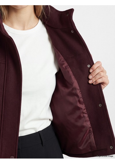 Lcw Vision Bordo Dik Yaka Oversize Kadın Kaşe Ceket Diğer
