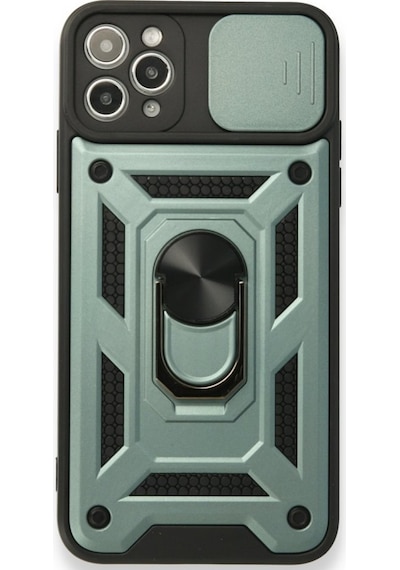 Apple Uyumlu iPhone 11 Pro Max Kılıf Pars Lens Yüzüklü Standlı Silikon Kılıf