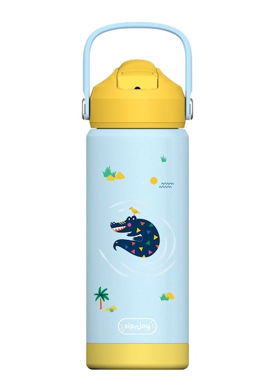 Sipnjoy - Flipsip Çocuk Su Termosu 550 Ml - Snappy Croc Sanppy Croc
