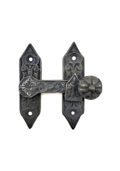 Antika Tarz Dekoratif Pirinç Kapı, Pencere Mandalı - 86x72 Mm, Oksit Çok Renkli