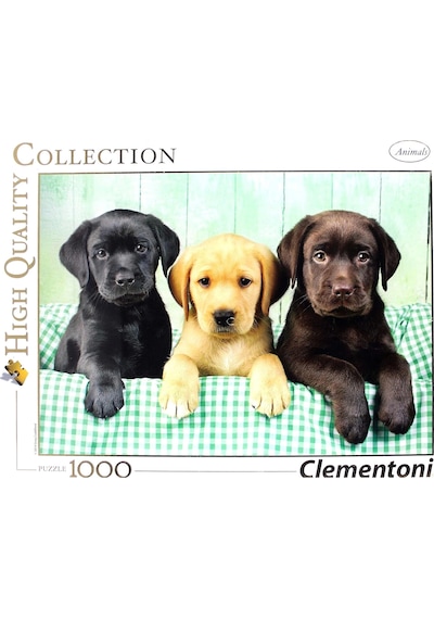 Clementoni - 1000 Parça Hq Collection Yetişkin Puzzle - Üç Labrador