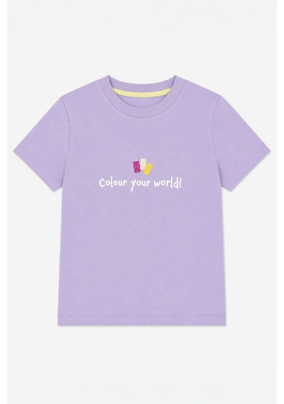 Haribo Lisanslı Ayıcık Ve Yazı Baskılı T-shirt Şort Takım Lila