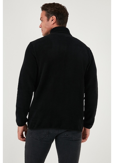 Buratti Slim Fit Yarım Fermuarlı Dik Yaka Erkek Polar 5906003 Siyah