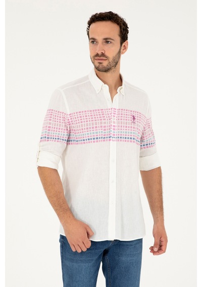 U.s. Polo Assn. Erkek Menekşe Gömlek Desenli 50283773-vr037 Menekşe