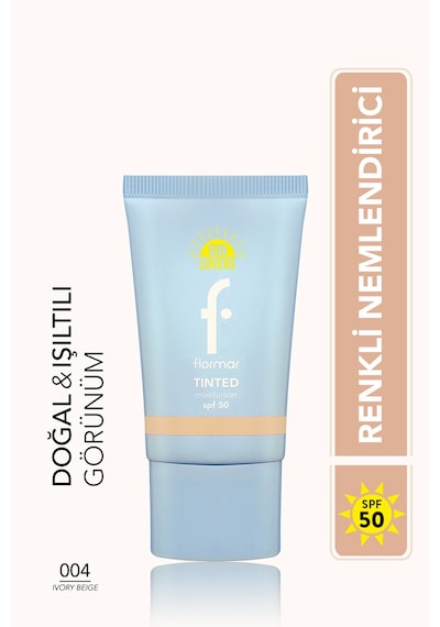 Flormar Sun Lovers Nemlendirici Etkili & Doğal Bitişli Renkli Güneş Koruyucu SPF50 004 Ivory Beige Flormar Sun Lovers Nemlendirici Etkili & Doğal Bitişli Renkli Güneş Koruyucu SPF50 004 Ivory Beige