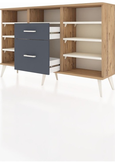 Arges Konsol 7 Raflı 2 Çekmeceli 132x30x83 Çam-aytaşı/antrasit Aytaşı/antrasit Arges Konsol 7 Raflı 2 Çekmeceli 132x30x83 Çam-aytaşı/antrasit Aytaşı/antrasit