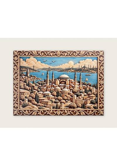 Ahşap Oyma Çerçeve Görünümlü İstanbul Silüeti Ve Ayasofya Temalı Dekoratif Ahşap Tablo 72 52 Cm Açıklama: Uv Baskı Tablodur, 3 Boyutlu Değildir. Ahşap Oyma Çerçeve Görünümlü İstanbul Silüeti Ve Ayasofya Temalı Dekoratif Ahşap Tablo 72 52 Cm Açıklama: Uv Baskı Tablodur, 3 Boyutlu Değildir.