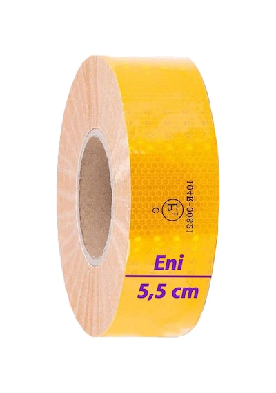 10 Mt Reflektörlü Reflektif Fosforlu Araç Oto Kamyon Şerit Bant Tüvtürk Onaylı Düz Sarı İkaz Bandı