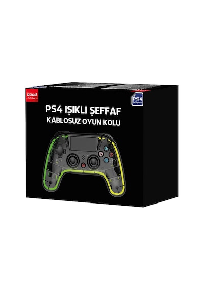 Bood Ps4 Işıklı Şeffaf Kablosuz Oyun Kolu