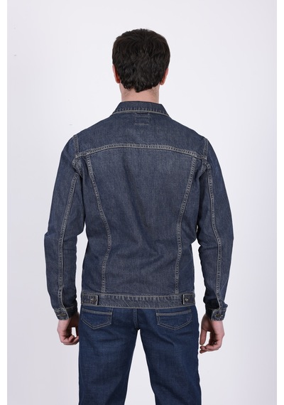 HLT Jeans Erkek Koyu Mavi Yıkamalı Regular Fit Düğmeli Denim Kot Ceket Hlthe042110 HLT Jeans Erkek Koyu Mavi Yıkamalı Regular Fit Düğmeli Denim Kot Ceket Hlthe042110
