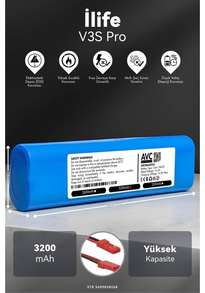 İlife V3s Pro 3200mah Robot Süpürge Bataryası G.g