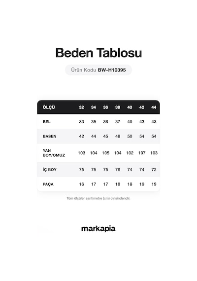 Blue White Kadın Yüksek Bel Parlak Mum Kumaş Straight Fit Jean Pantolon Taş 36
