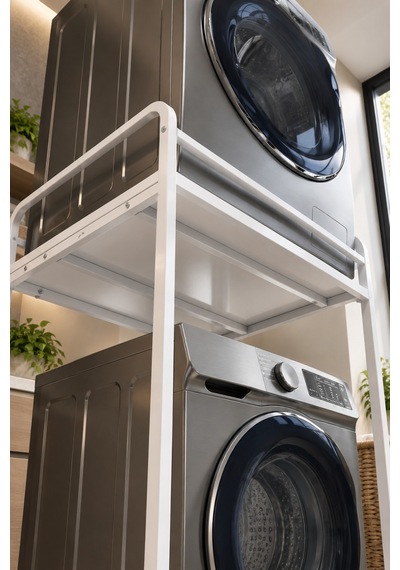 Sulorahome Çamaşır Makinesi Üstü Metal Raf Ünitesi - Beyaz 66 Cm