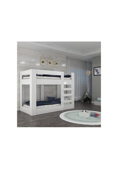 90x190 Yatak Uyumlu Beyaz Mdf Ranza