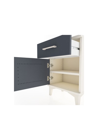 Arges Komodin Tek Raflı Tek Kapaklı 44x30x64 Aytaşı-antrasit Aytaşı