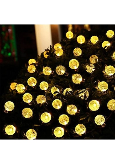 5 Metre Sarı Opak Solar Top Led Işık Beyaz