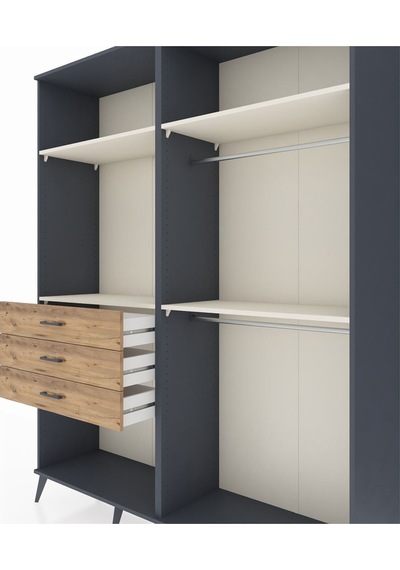 Hyperion Gardrop 4 Raflı 3 Çekmeceli 2 Askılı 176x44x221 Antrasit-aytaşı/çam Beyaz Hyperion Gardrop 4 Raflı 3 Çekmeceli 2 Askılı 176x44x221 Antrasit-aytaşı/çam Beyaz