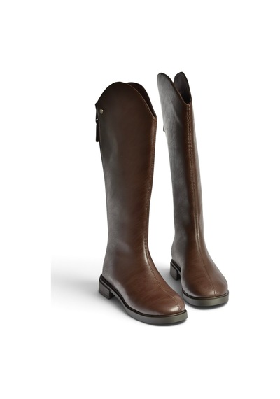 Fox Shoes Z973286109 Kahverengi Düz Taban Klasik Kadın Çizme
