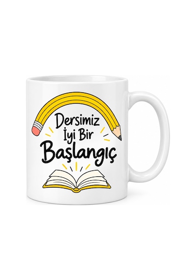 Bezos Dersimiz İyi Bir Başlangıç Tasarımlı Porselen Kupa - Model 579 Rengaren