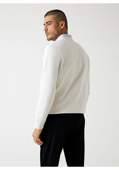Guess M5bq08k9z21 Cn Basic Erkek Sweatshirt Beyaz