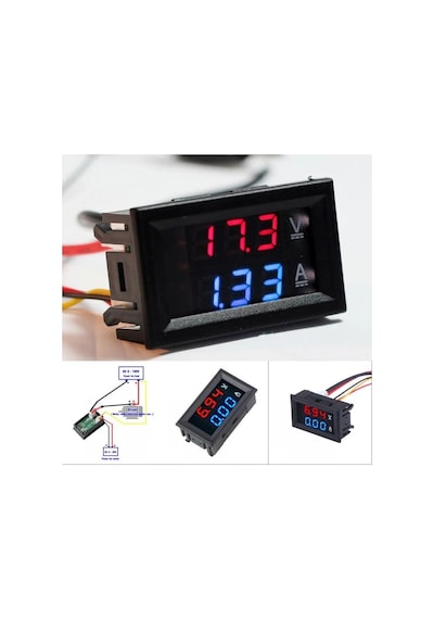 Lasonstiges Dc 100v 10a Led Voltmetre Ve Ampermetre Çift Dijital Amper Voltmetre Akım Gerilim Dedektörü Metre Araba Oto Motosiklet Için