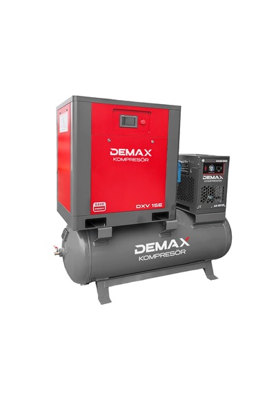 15 Hp 500 Lt Depo Üstü İnventörlü Vidalı Hava Kompresörü Demax