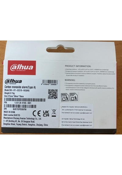 Dahua Dhı-hy-gc21b-w2 Kablosuz Karbon Monoksit Dedektörü