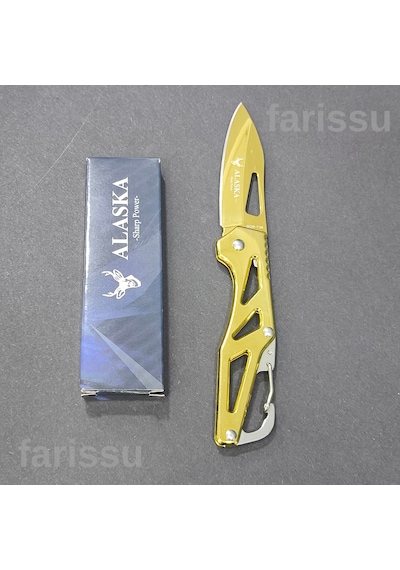 Alaska Altın Renkli Şık Katlanır Çakı - Paslanmaz Çelik, Keskin Ve Çok Amaçlı Taşıma Gold