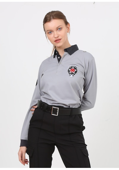 Yeni Tip Kamu Personel Bayan Özel Güvenlik Kışlık Sweatshirt İçi Şardonlu Gri