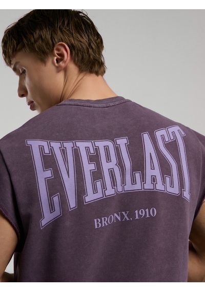 Everlast Bronx 1910 Oversize Yıkamalı Mor Erkek Kolsuz Sweatshirt Koyu Mor