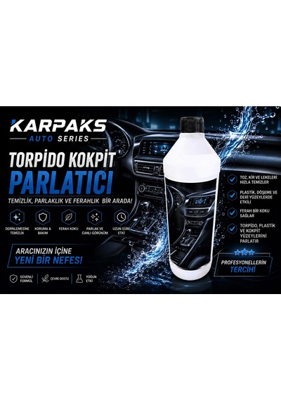 Karpaks Torpido Kokpit Parlatıcı 1 Lt Araç İçi Plastik Yenileyici Ve Parlatıcı