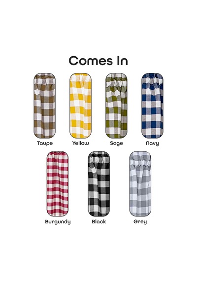 Lexroo Home Furnishings Valance Buffalo Check Window Curtain, 58" X 14", Burgundy & Fildişi Çok Renkli