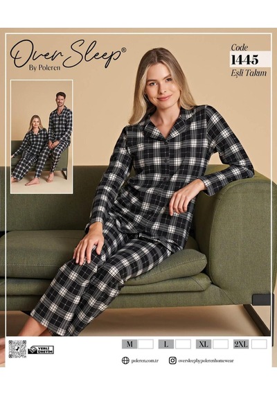 Oversleep Kadın Yeni Sezon Pijama Takımı Siyah - Çok Renkli