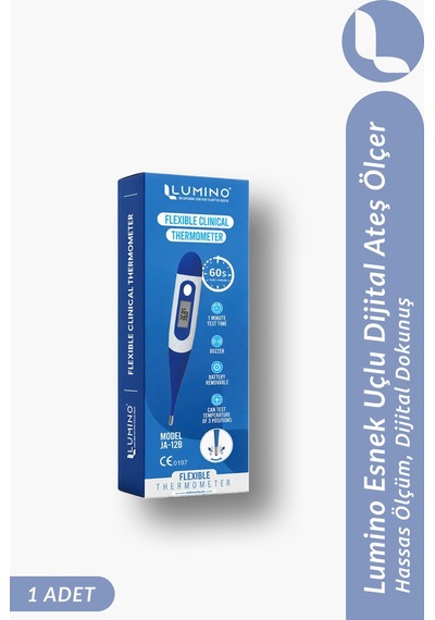 Lumino Esnek Uçlu Dijital Ateş Ölçer - Sesli Uyarı & Hafızalı - Bebek Ve Yetişkin İçin Termometre