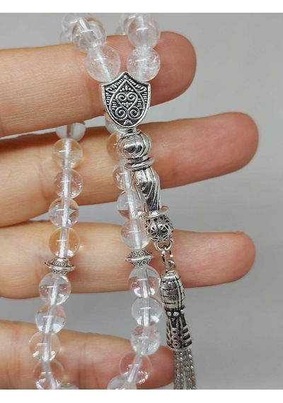 Yasamtohumu Kristal Kuvars Taşı 33lük Tesbih 6mm 4734 Çok Renkli