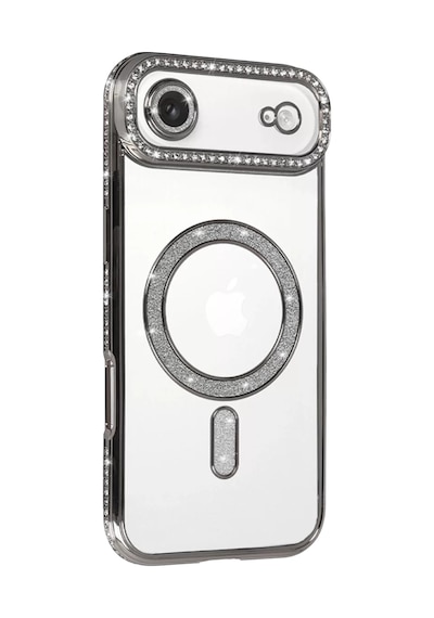 Newface Apple İphone 17 Air Joke Simli Magneticsafe Kılıf - Gümüş