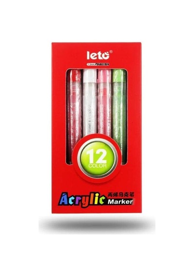Ayrex Leto Akrilik 12 Adet Marker Kalem Seti Genel