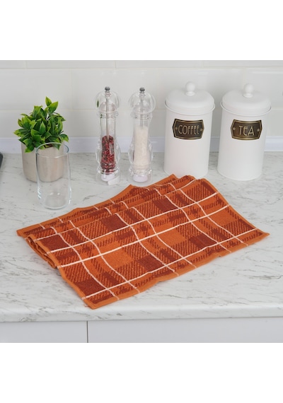 Soft Plaid Mutfak Havlusu - Kiremit - 40x66 Cm Çok Renkli