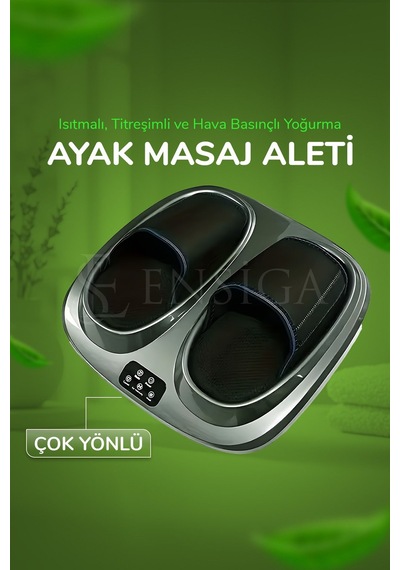 Isı Ve Titreşimli - Hava Sıkıştırmalı - Yoğurmalı Ayak  Masaj Aleti Siyah