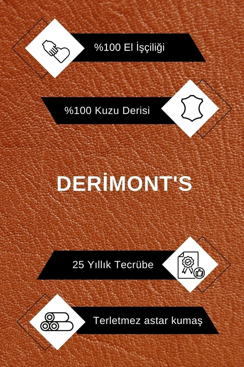 Deriwork Hakiki Deri Önden Fermuarlı Erkek Deri Yelek Siyah