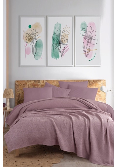 Eponj Home Ecocel Pike Örtü Battal 230x220cm Karde Mürdüm Mürdüm