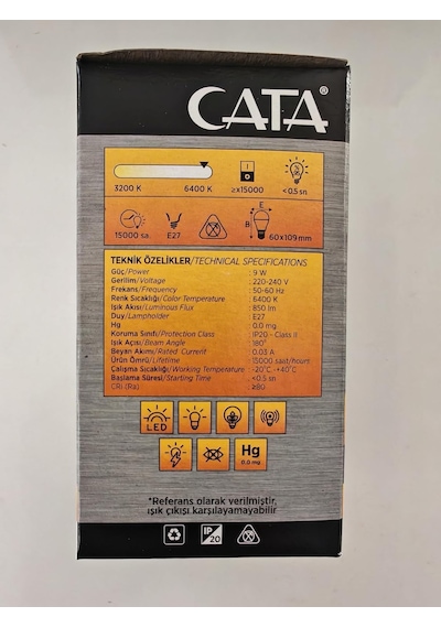 Cata Ct-4277b Led Ampul, 9 W, 730 Lm, Beyaz Işık 10 Lu Paket Diğer