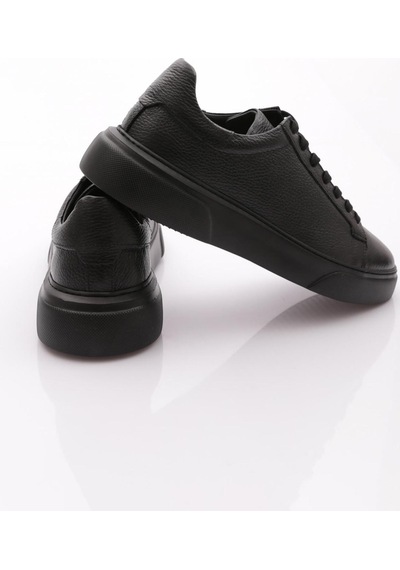 Dgn Toby Erkek Hakiki Deri Sneaker Ayakkabi Siyah