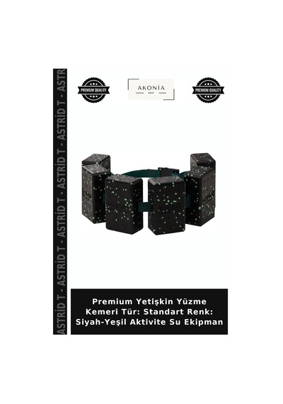 Premium Yetişkin Yüzme Kemeri Tür: Standart Renk: Siyah-yeşil Aktivite Su Ekipman Siyah - Yeşil