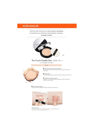 Missha Pro-Touch Powder Pact SPF25 Pürüzsüz Görünüm Sağlayan Kompakt Pudra No.21
